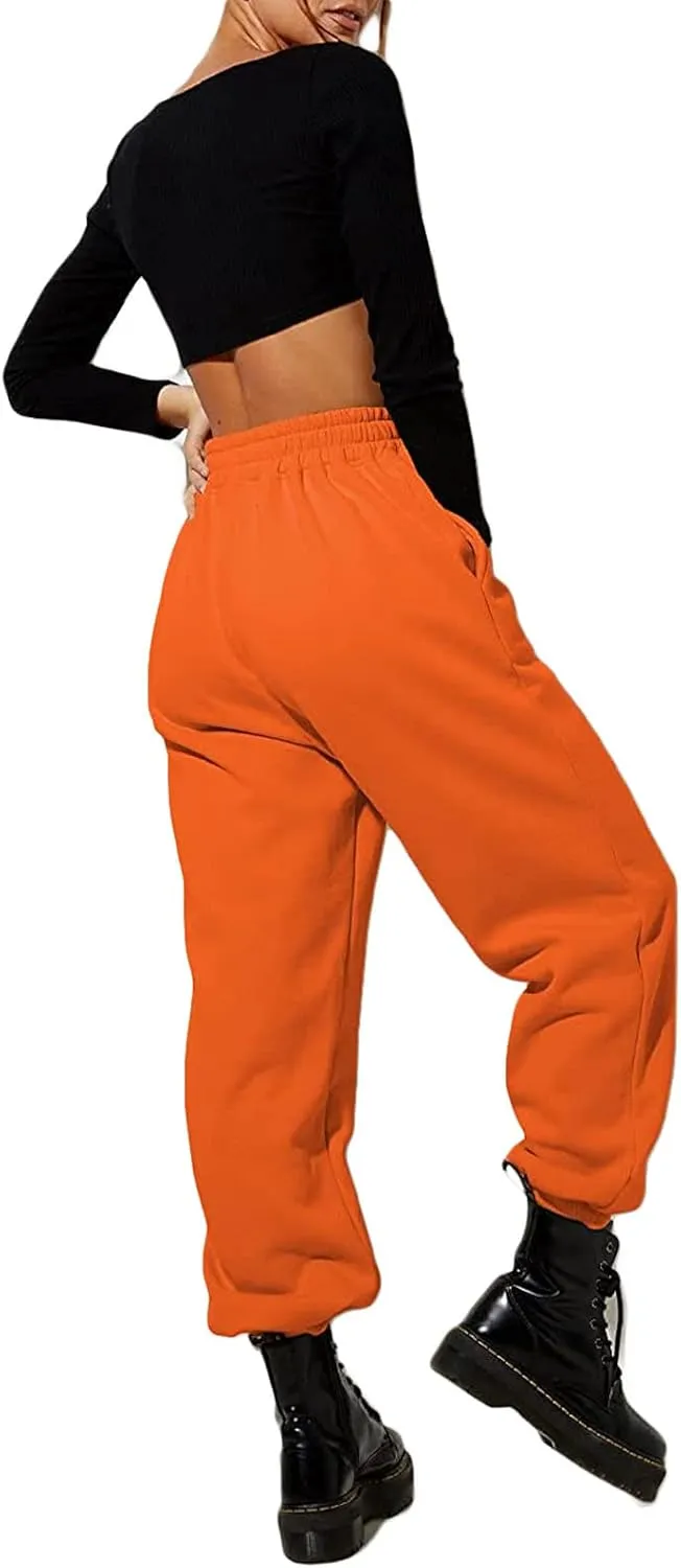 Women's Joggers Sweatpants High Waist Sporty Gym Athletic Fit Jogger Pants Trousers with Pockets