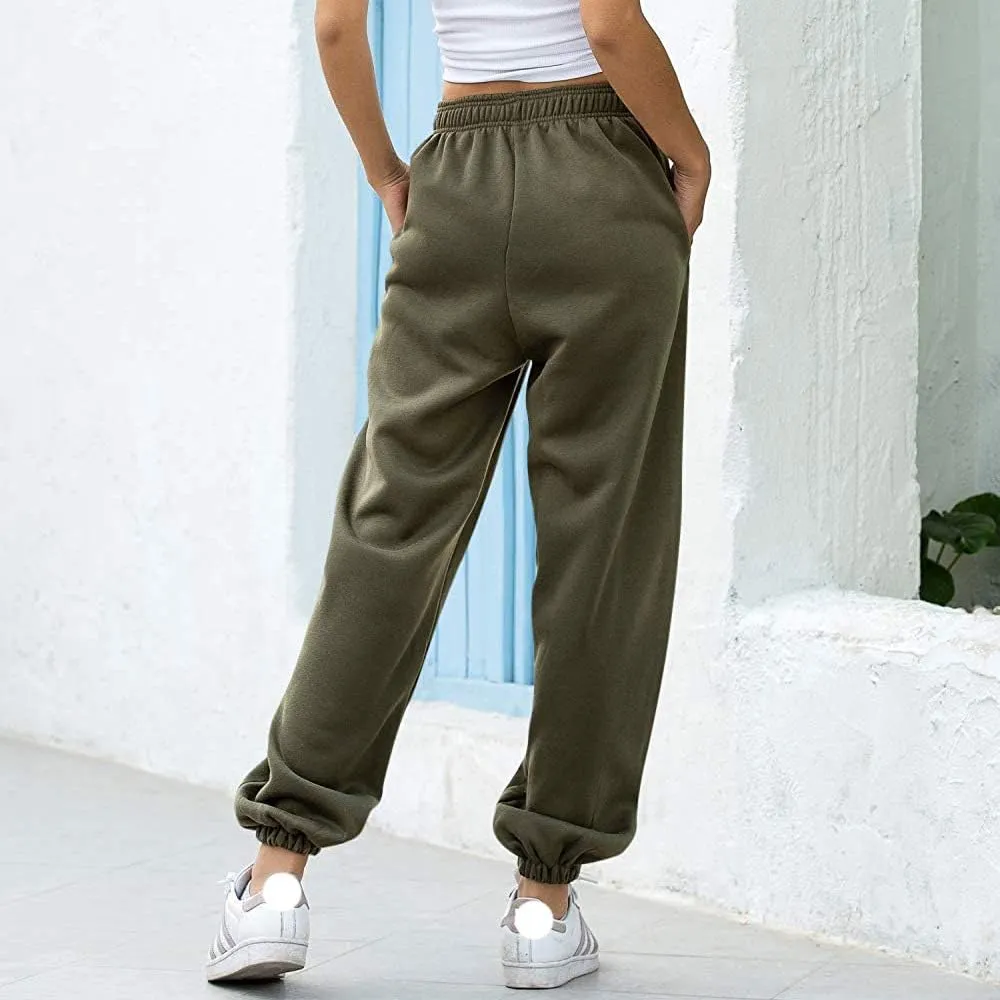 Women's Joggers Sweatpants High Waist Sporty Gym Athletic Fit Jogger Pants Trousers with Pockets