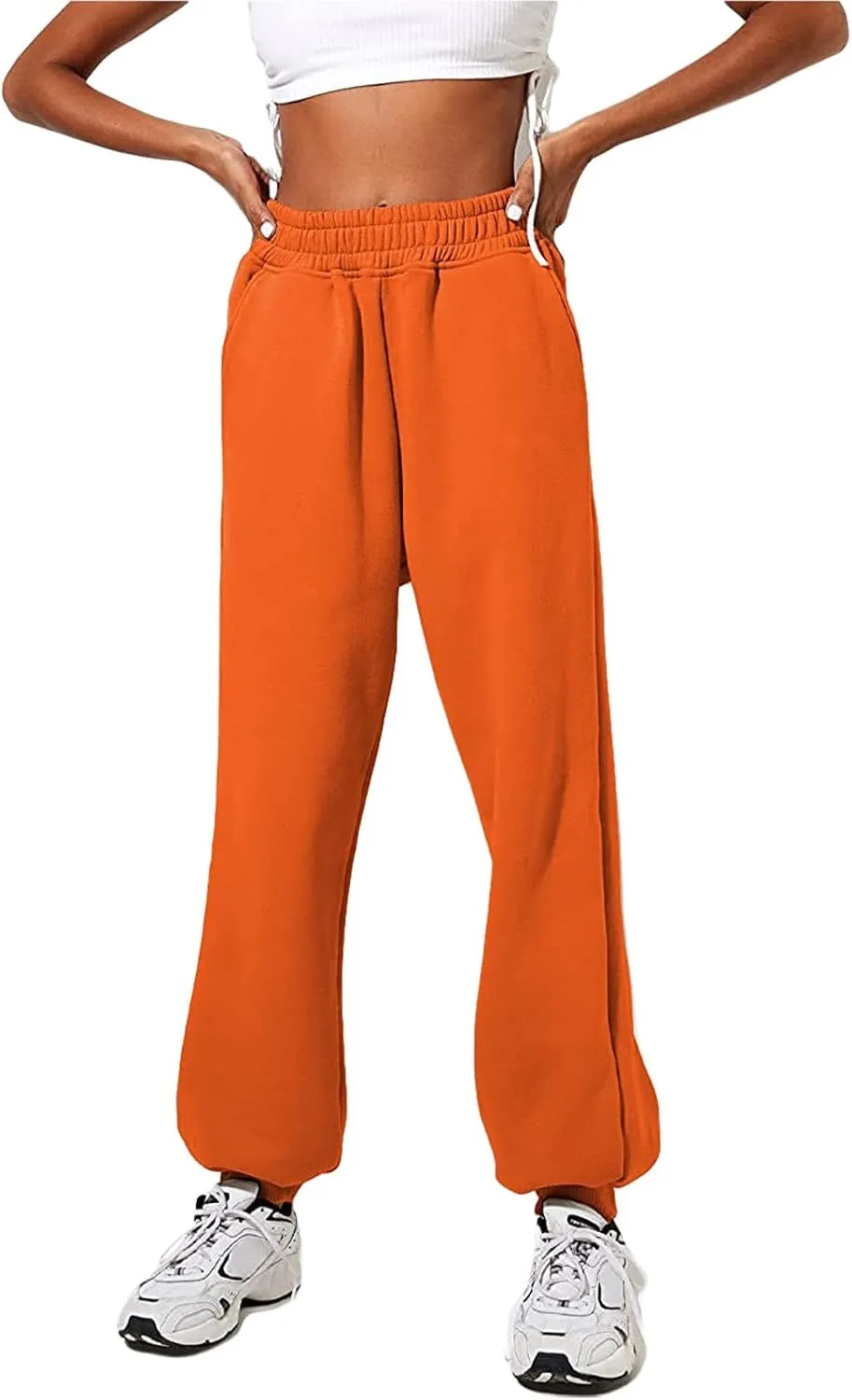 Women's Joggers Sweatpants High Waist Sporty Gym Athletic Fit Jogger Pants Trousers with Pockets