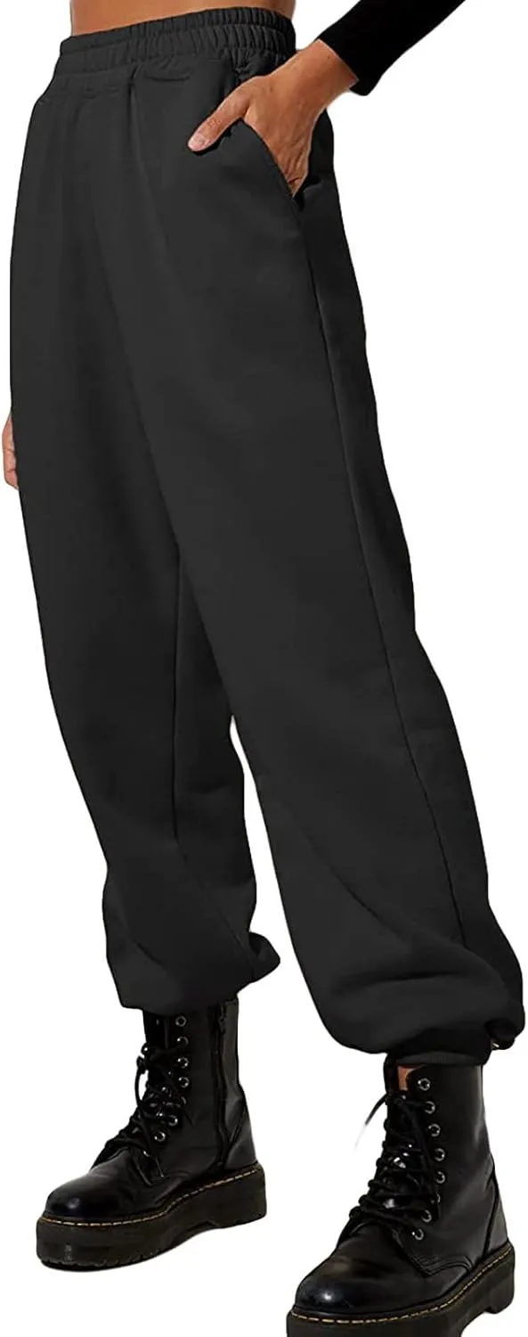 Women's Joggers Sweatpants High Waist Sporty Gym Athletic Fit Jogger Pants Trousers with Pockets