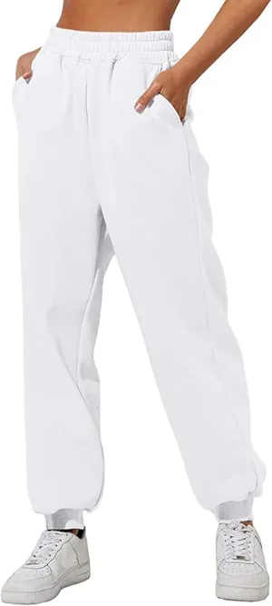 Women's Joggers Sweatpants High Waist Sporty Gym Athletic Fit Jogger Pants Trousers with Pockets