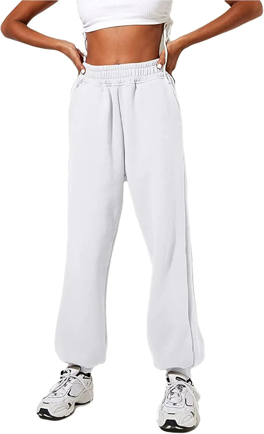 Women's Joggers Sweatpants High Waist Sporty Gym Athletic Fit Jogger Pants Trousers with Pockets
