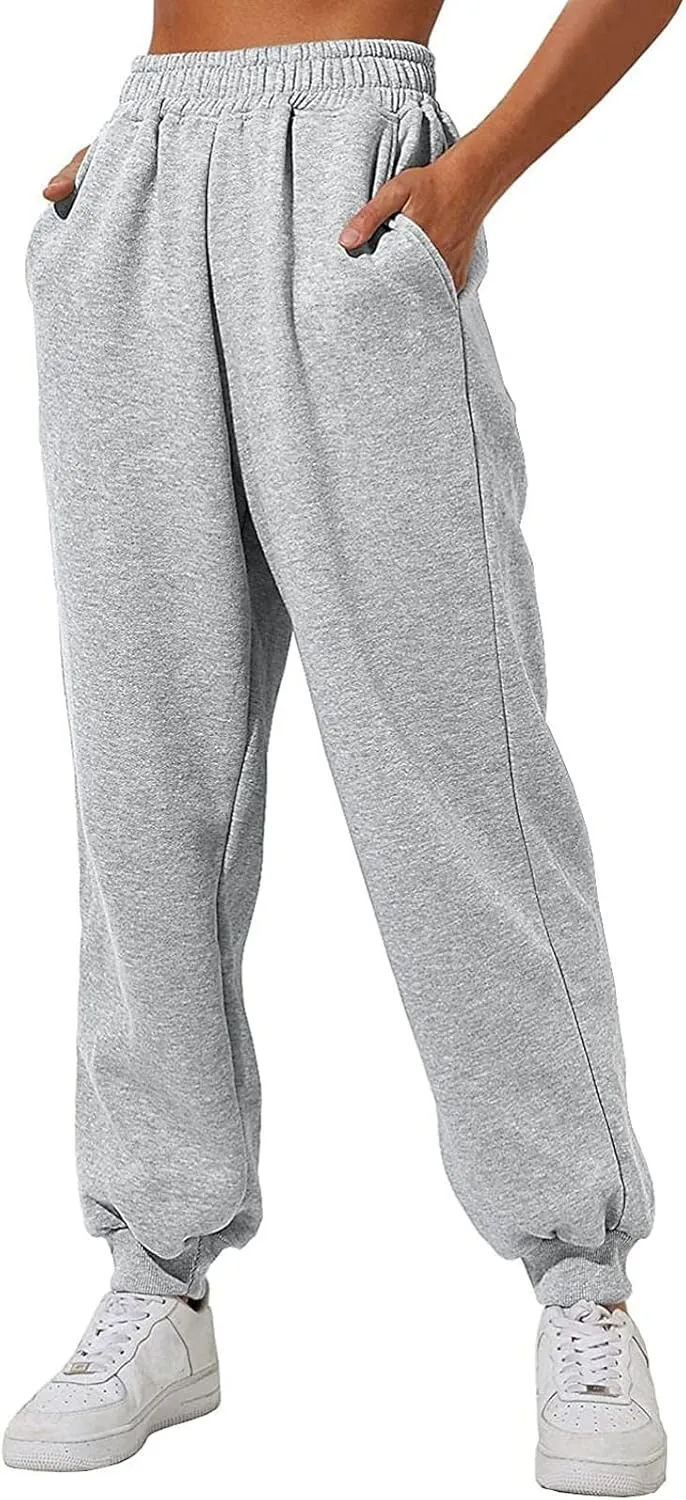 Women's Joggers Sweatpants High Waist Sporty Gym Athletic Fit Jogger Pants Trousers with Pockets