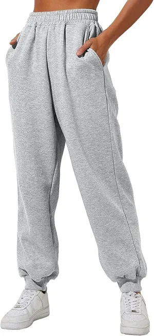 Women's Joggers Sweatpants High Waist Sporty Gym Athletic Fit Jogger Pants Trousers with Pockets