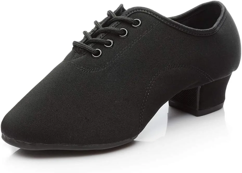 Women's lace-up Latin Dance Shoes Ballroom Modern Jazz Dance Practice Performance Shoes with Closed Toes,Model NJB