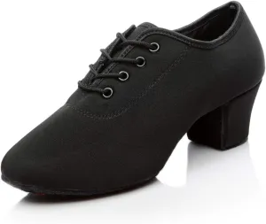 Women's lace-up Latin Dance Shoes Ballroom Modern Jazz Dance Practice Performance Shoes with Closed Toes,Model NJB