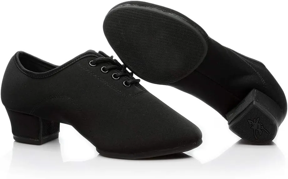 Women's lace-up Latin Dance Shoes Ballroom Modern Jazz Dance Practice Performance Shoes with Closed Toes,Model NJB