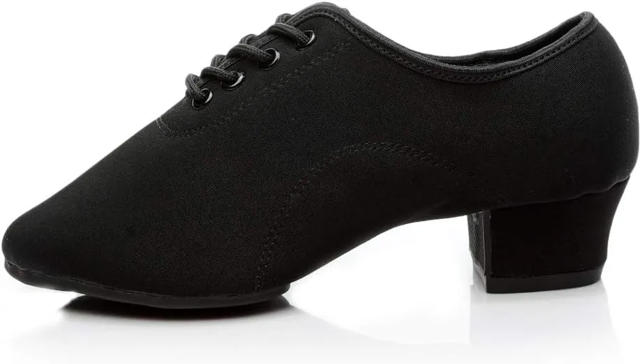 Women's lace-up Latin Dance Shoes Ballroom Modern Jazz Dance Practice Performance Shoes with Closed Toes,Model NJB