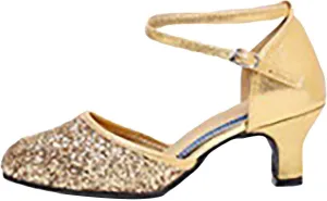 Womens Latin Dance Shoes Sparkle Comfortable Closed Toe Ballroom Salsa Tango Practice Performence Party Dancing Shoes