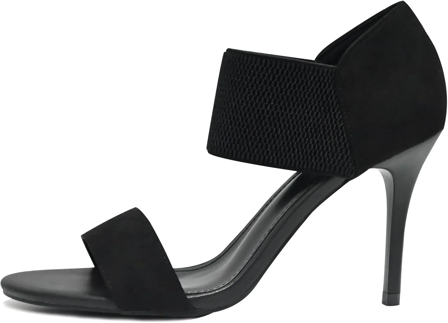 Women's Open Toe High Heels 3.5IN Stiletto Heeled Sandals Sexy Elastic Band Ankle Booty Heeled Sandal Shoes for Daily,Work,Evening Party