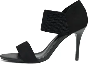 Women's Open Toe High Heels 3.5IN Stiletto Heeled Sandals Sexy Elastic Band Ankle Booty Heeled Sandal Shoes for Daily,Work,Evening Party