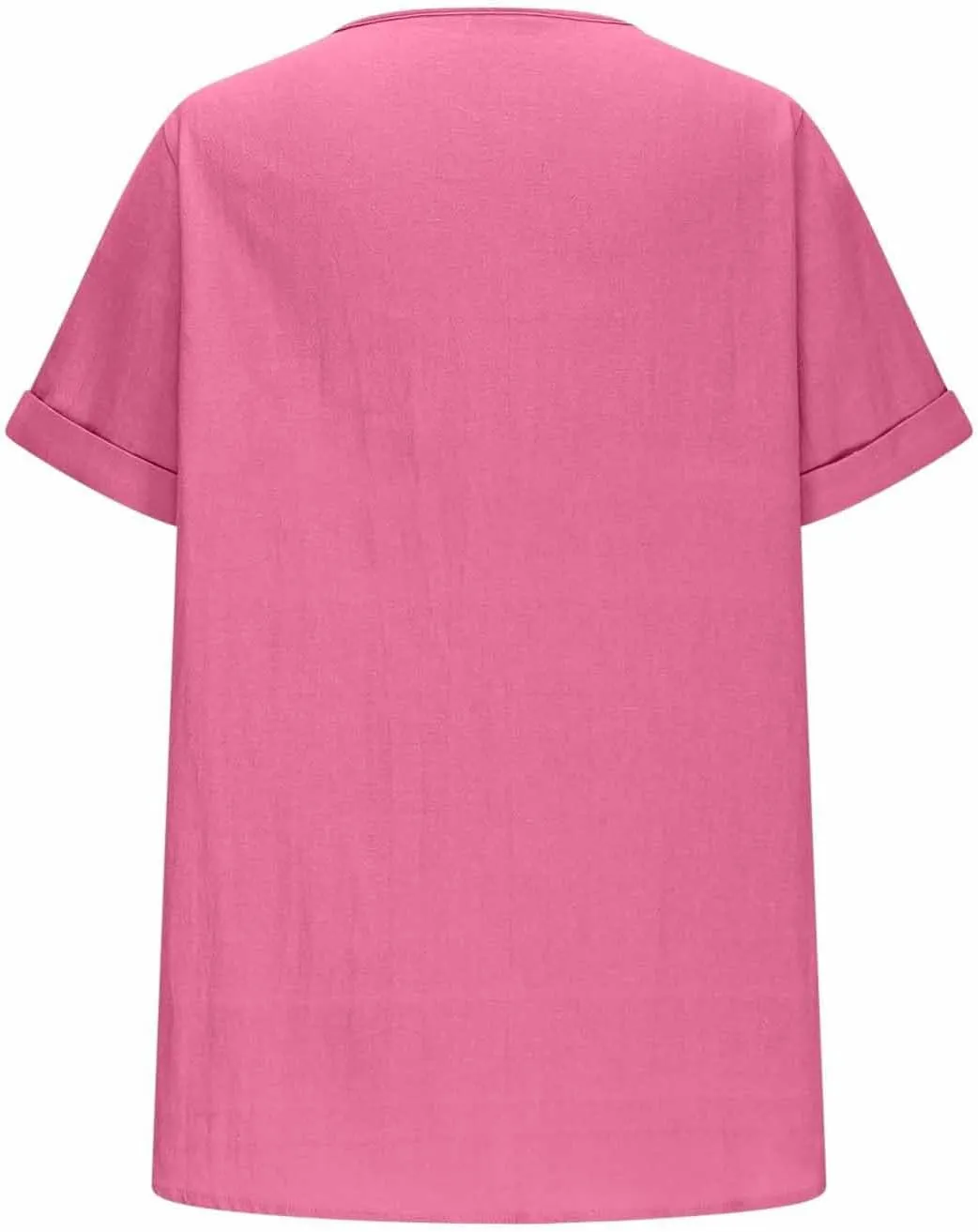 Womens Short Sleeve Cotton Linen Shirts Causal V-Neck Batwing Oversized T-Shirt Loose Summer Tops Blouse