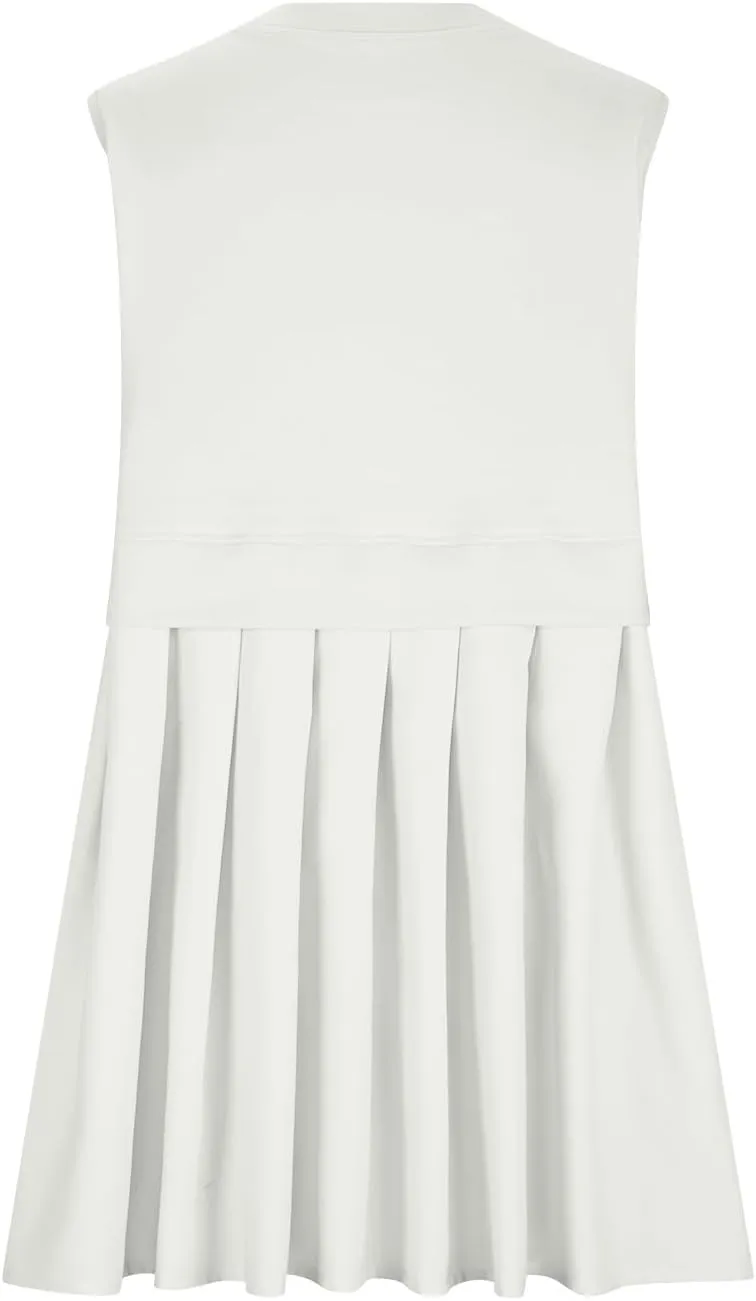 Womens Sleeveless Loose Beach Dress Simple Solid Color Sundresses Casual Crewneck Fashion 2024 Tank Dress