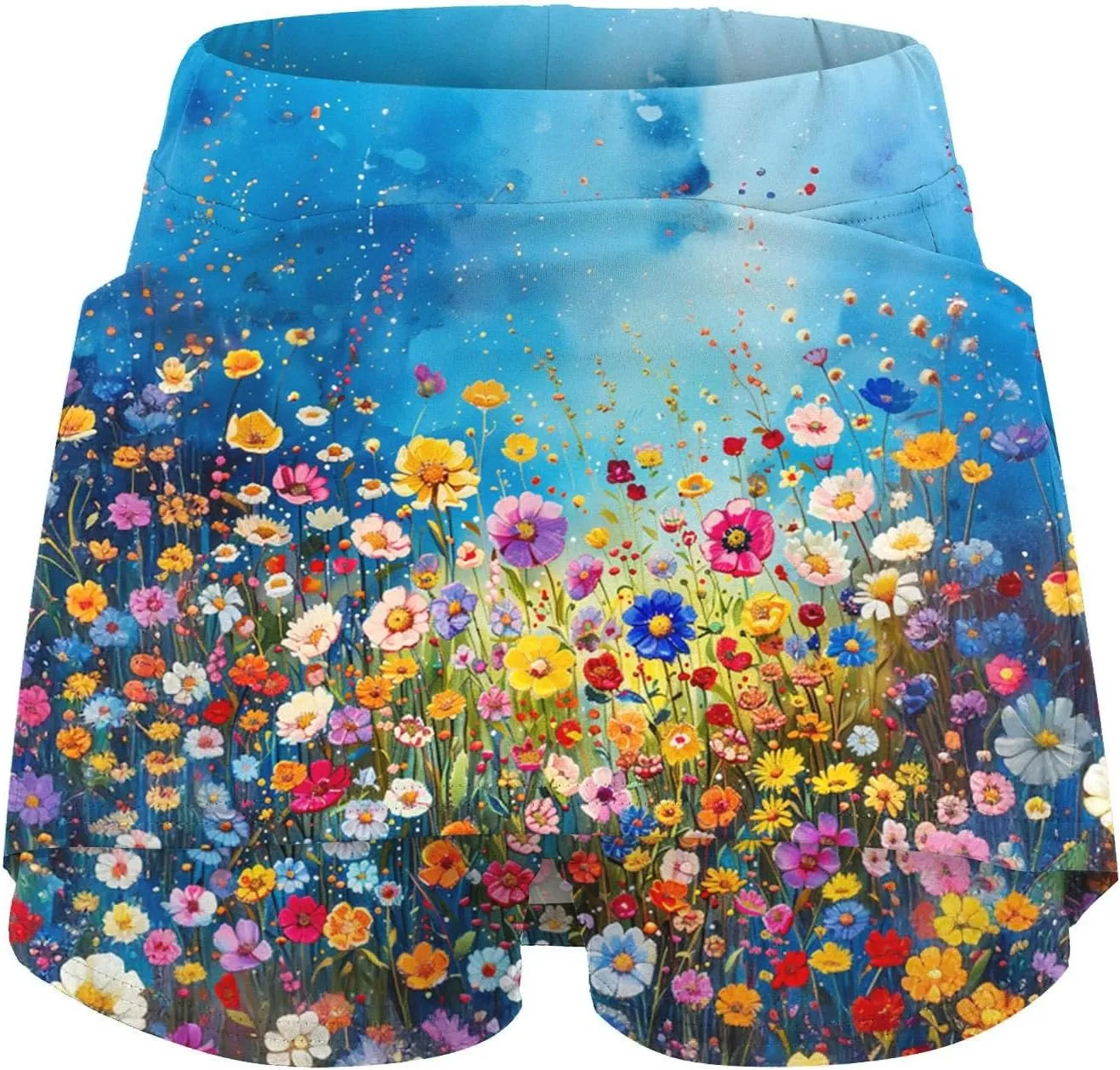Women's Sports Skorts Floral Print Running Exercise Yoga Mini Skirt Workout Gym Athletic 2 in 1 Tennis Shorts Activewear 2024