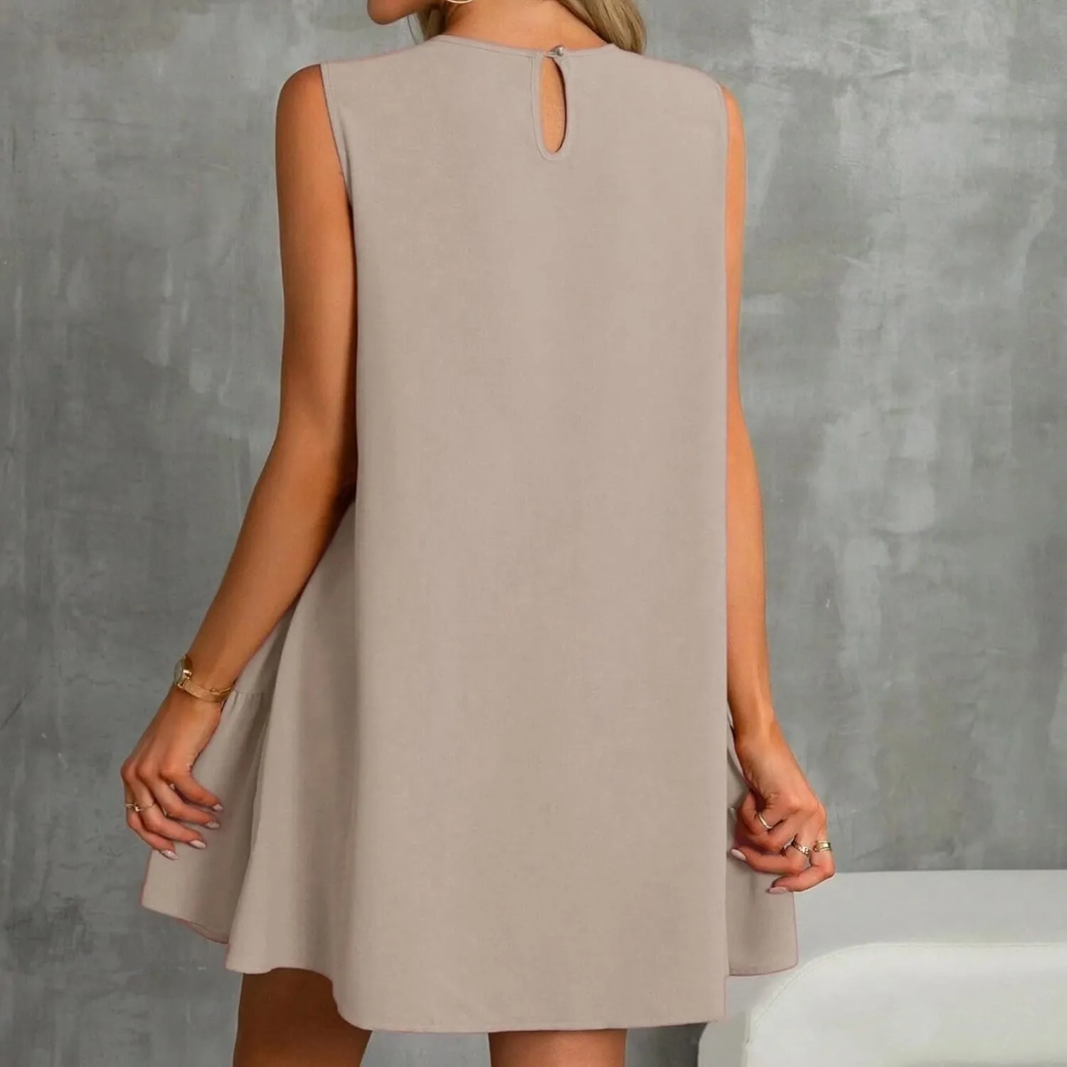 Womens Summer Dresses Casual Cap Sleeve Spring Ruffle Mini Sporty Sweatshirt Trendy Tshirt Dress