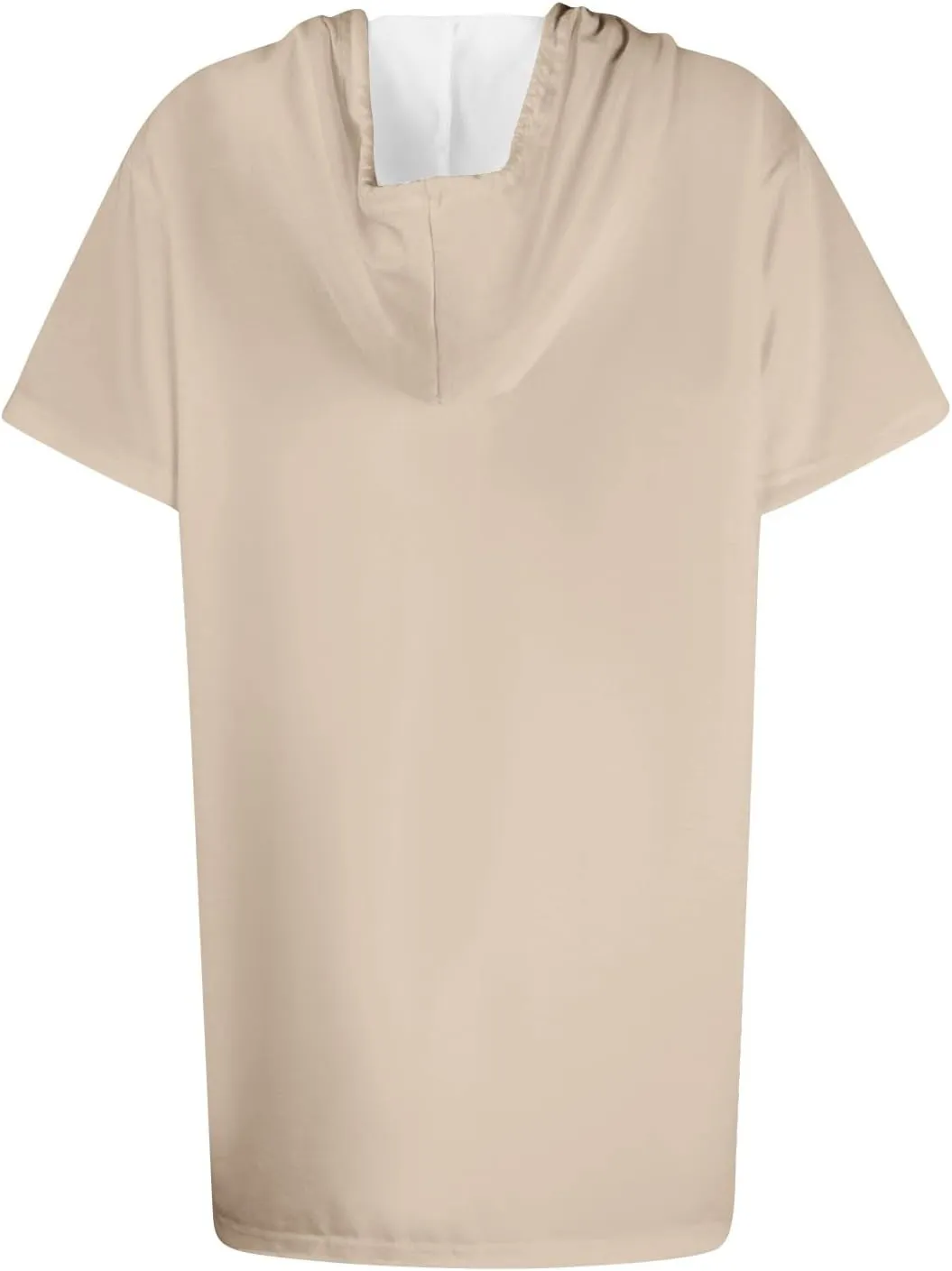 Womens Tunics to Wear with Leggings Oversized Outdoor Sports Hoodies Summer Short Sleeve Hooded Tshirts with Pockets