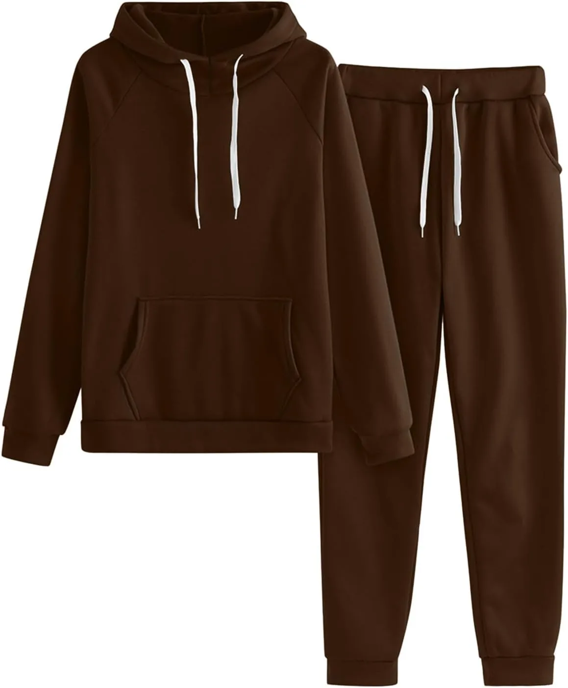 Womens Two Piece Outfits Long Sleeve Crewneck Trendy Sweatsuit Sweatshirt Wide Leg Sweatpant Tracksuit Outfits