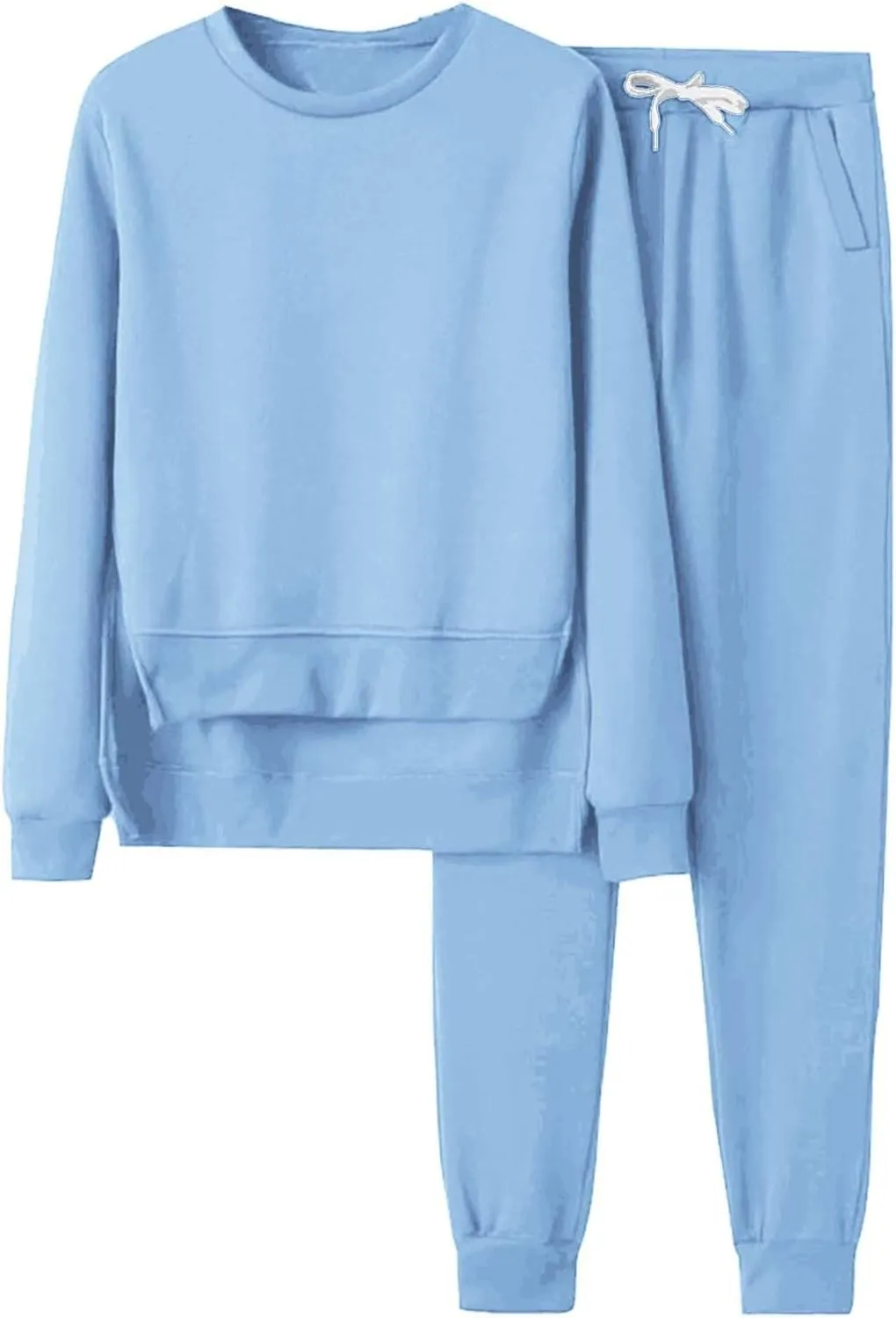 Women's Two Piece Tracksuit Fall Long Sleeve V Neck Althteic Outfit Hoodie Sweatshirt Long Pants Outfits