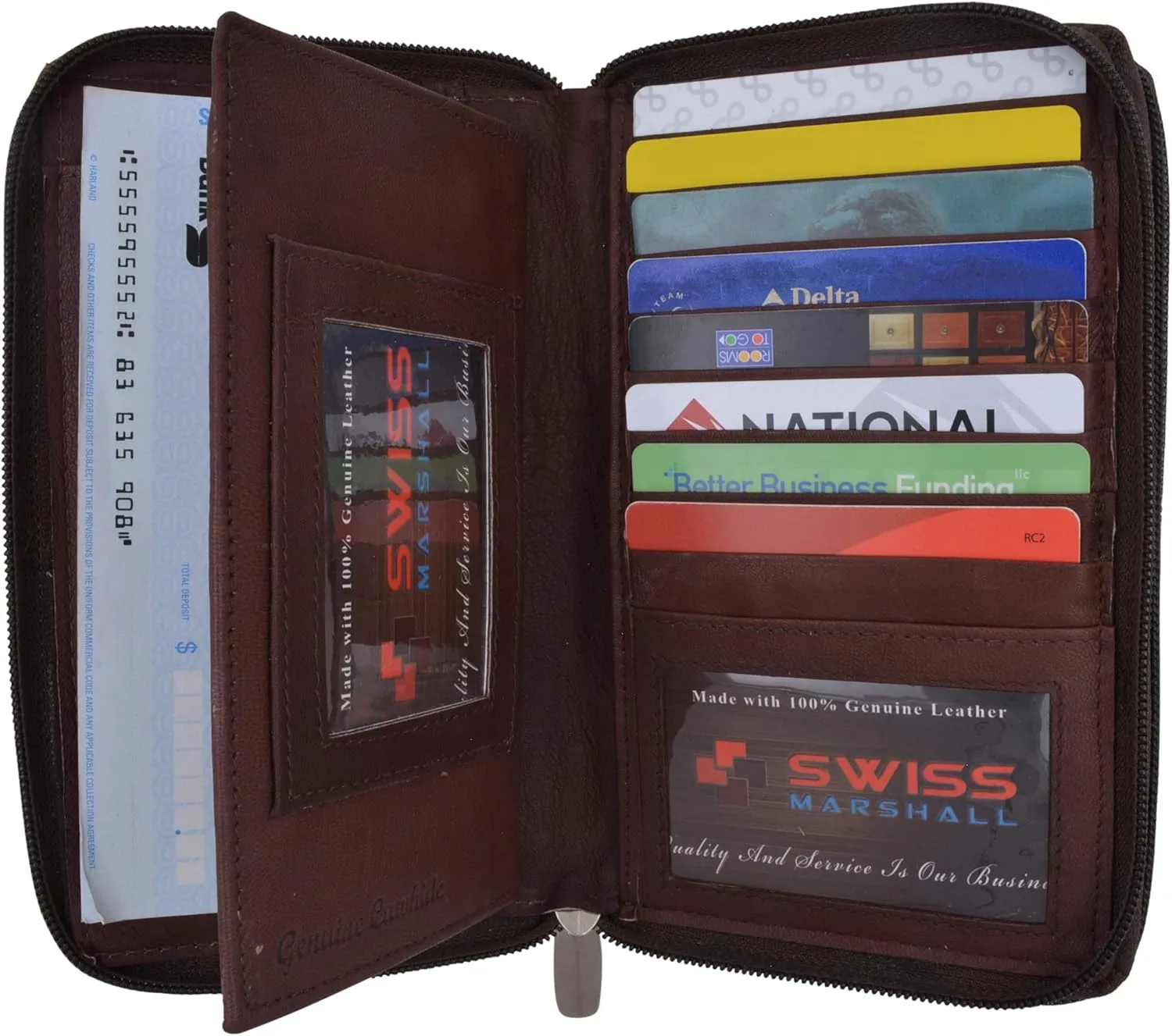 Womens Wallet Genuine Leather Double Zip Around Phone Clutch Large Travel Purse Ladies Wallet