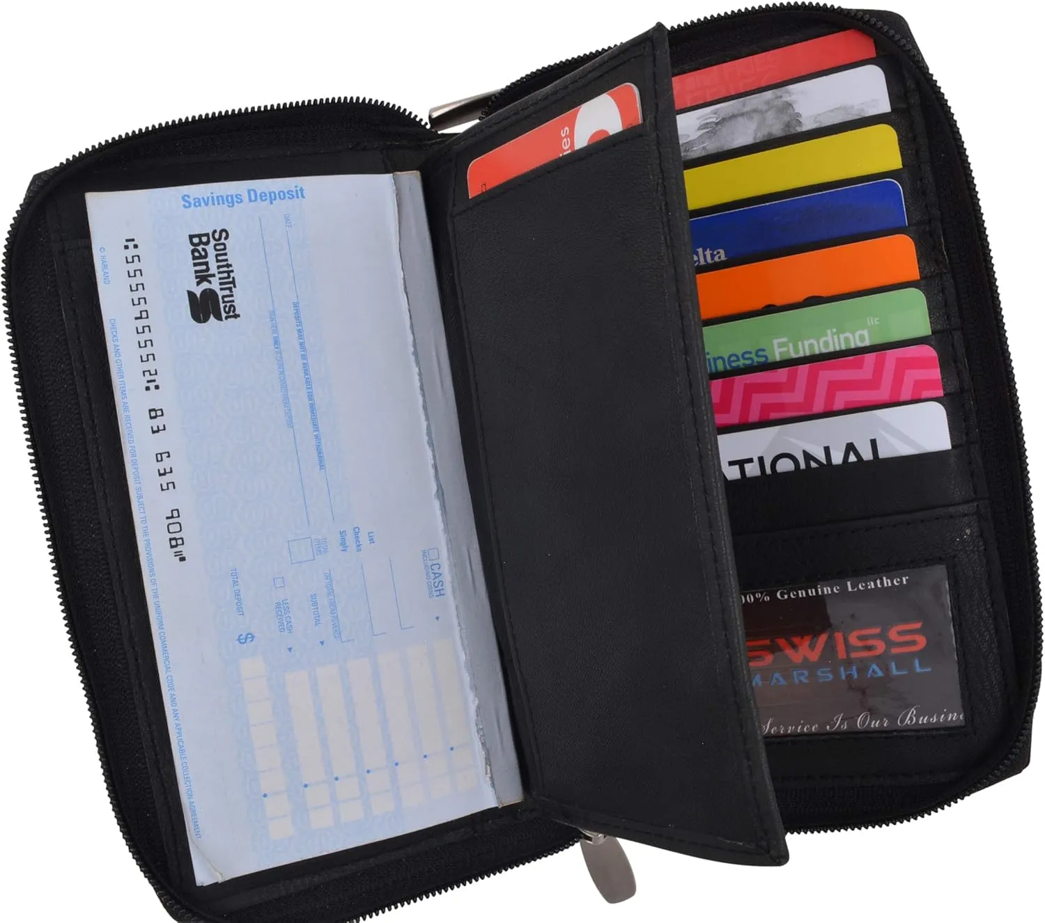 Womens Wallet Genuine Leather Double Zip Around Phone Clutch Large Travel Purse Ladies Wallet
