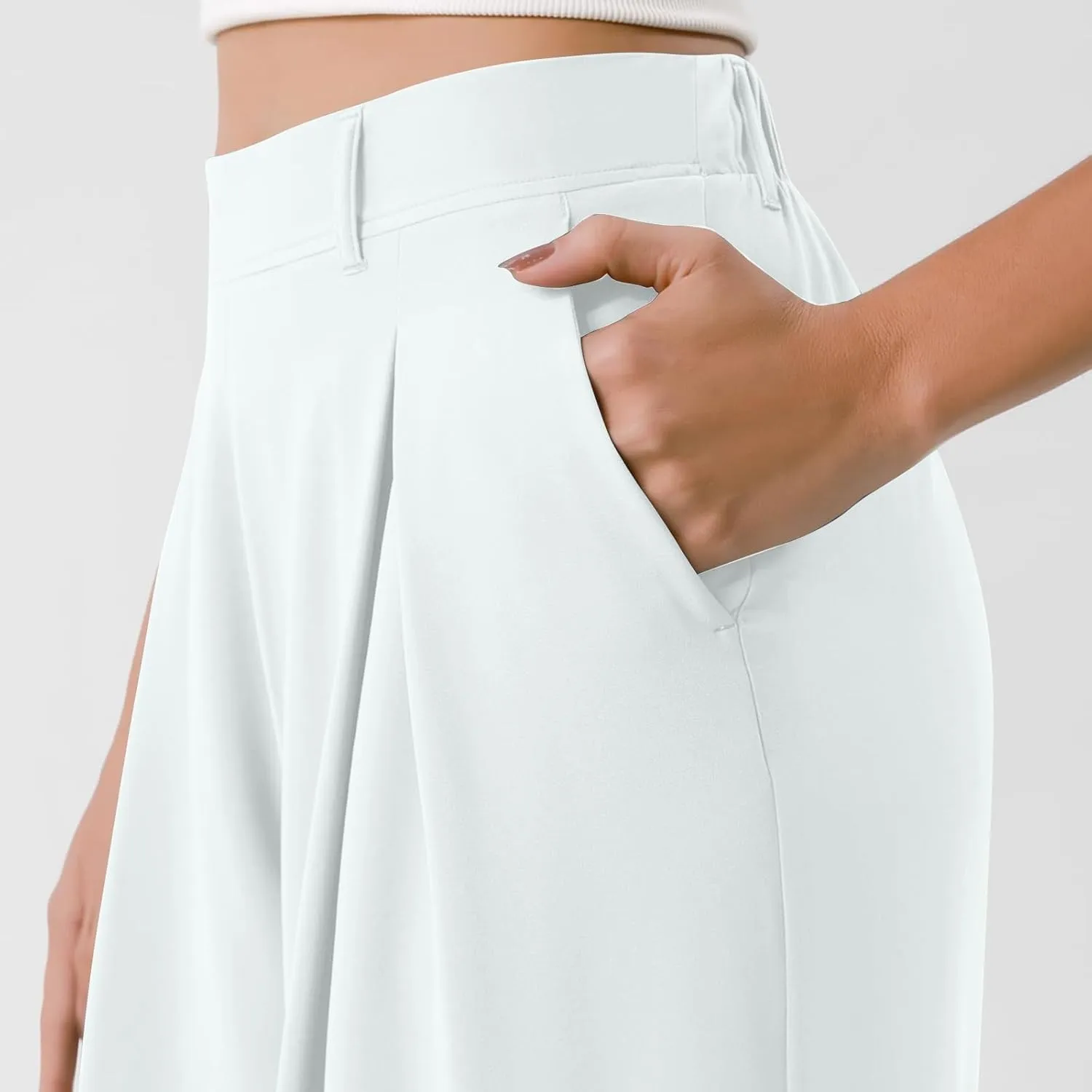 Womens Work Dress Pants 2025 Business Casual Outfits Office Flowy High Waisted Wide Leg Trousers with Pockets
