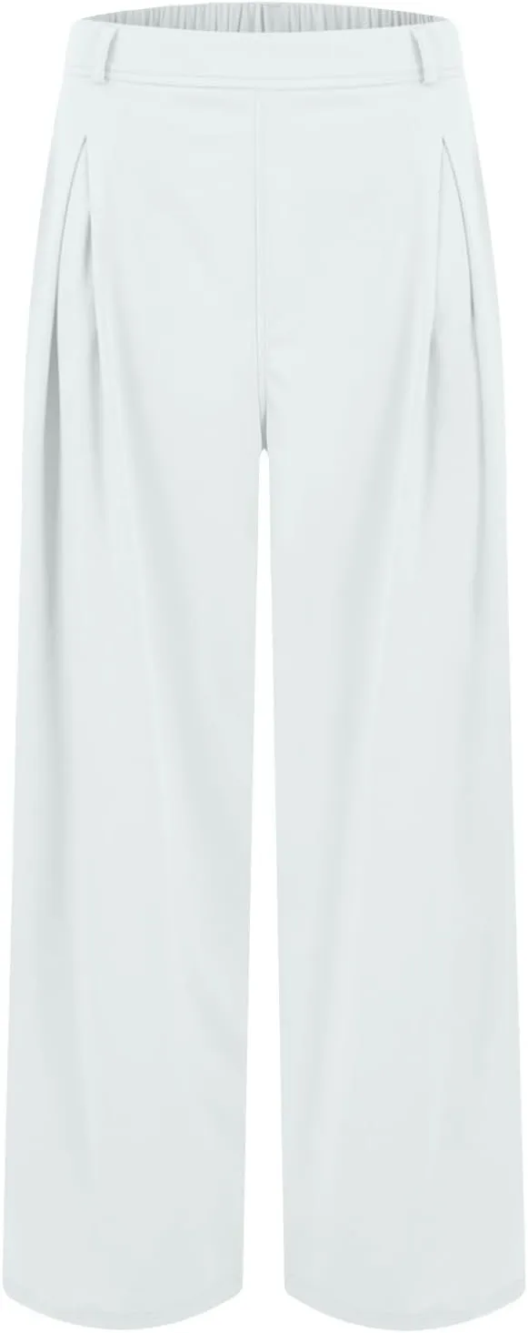 Womens Work Dress Pants 2025 Business Casual Outfits Office Flowy High Waisted Wide Leg Trousers with Pockets