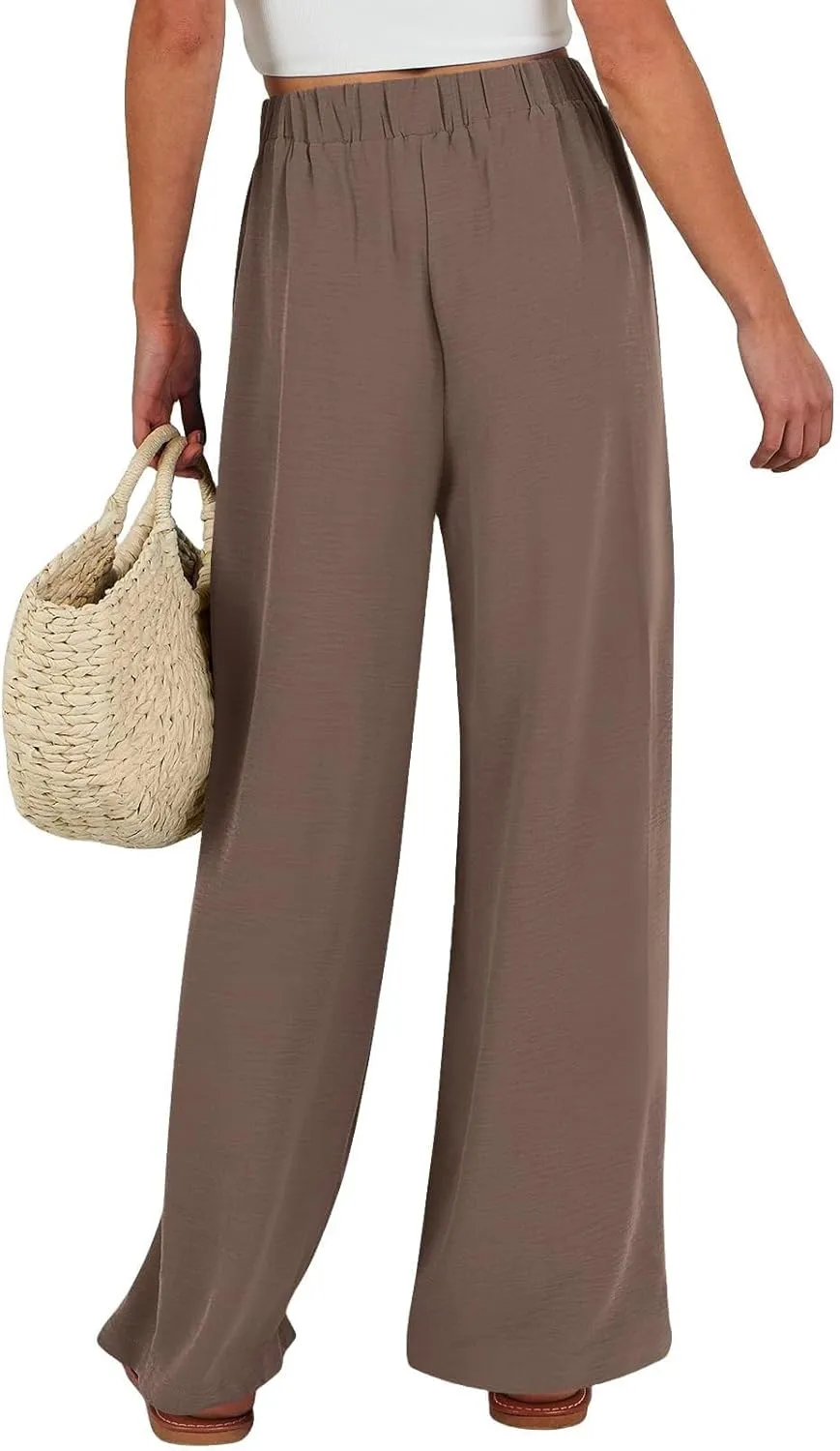 Women's Work Pants Wide Leg 2025 Paperbag Dress Pants Casual Belted Slacks Office Trousers High Waisted with Pockets