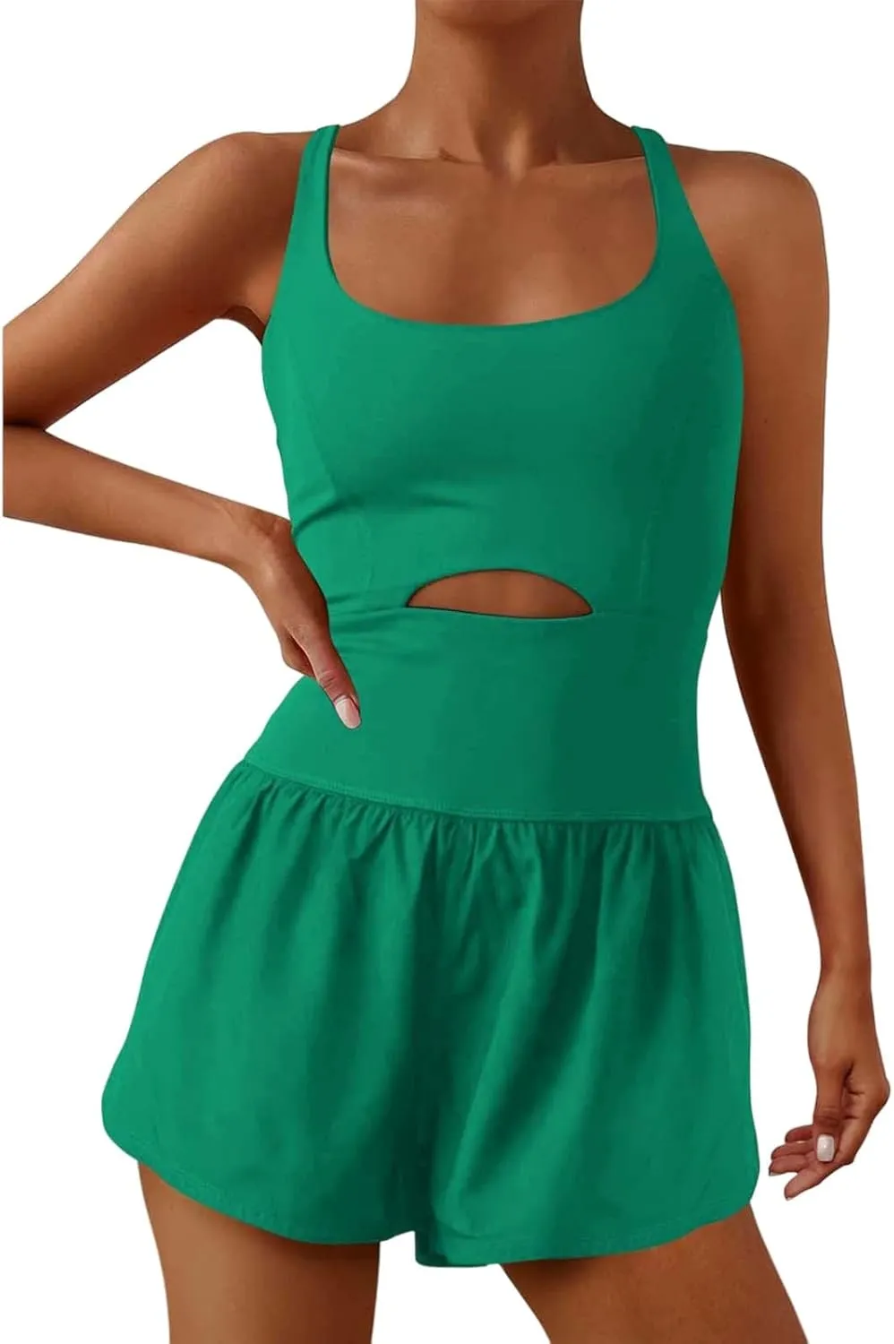 Womens Workout Rompers Athletic Romper One Piece Onesie Gym Yoga Outfits Running Jumpsuit Sexy Short Trendy Clothes