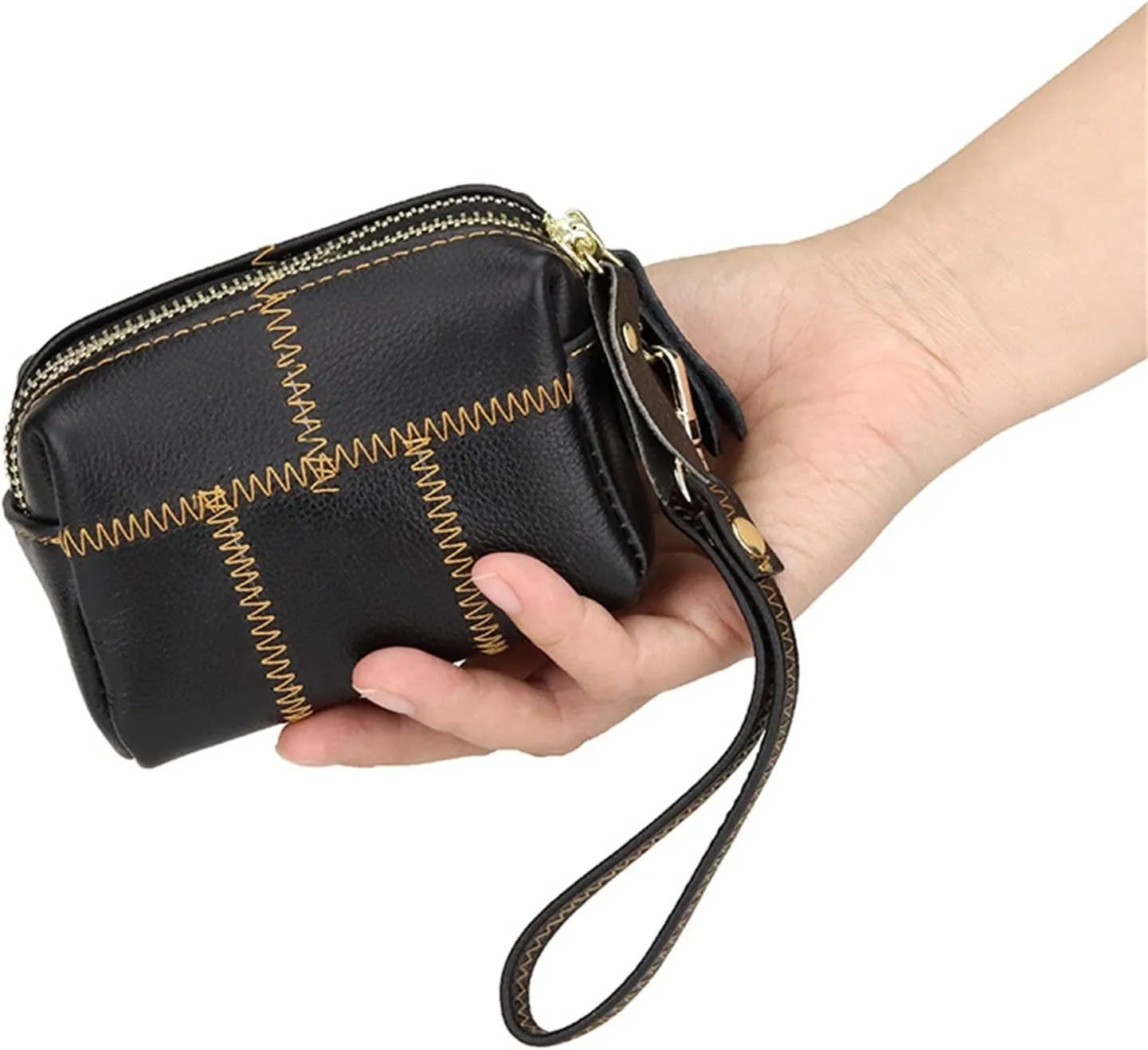 Women's Wristlet Clutch Women Double Zip Handbag Coin Purse Bag for Shopping, Holiday