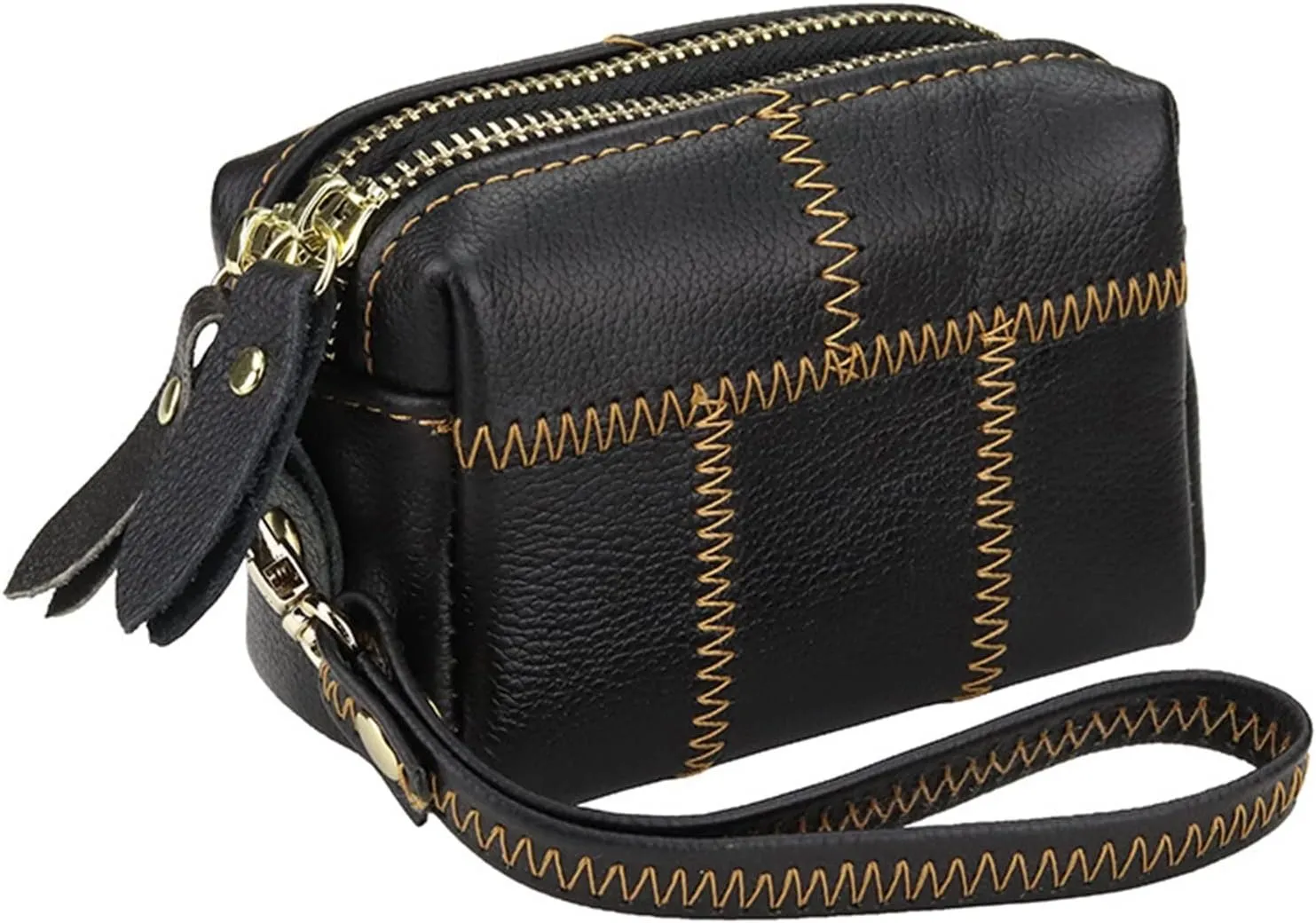 Women's Wristlet Clutch Women Double Zip Handbag Coin Purse Bag for Shopping, Holiday
