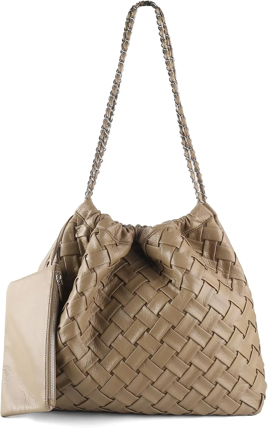 Woven Large Hobo Handbags Shoulder Bag For Women Tote Bag Soft Vegan Leather Hobo Bag With Purses Travel Hobo Bags