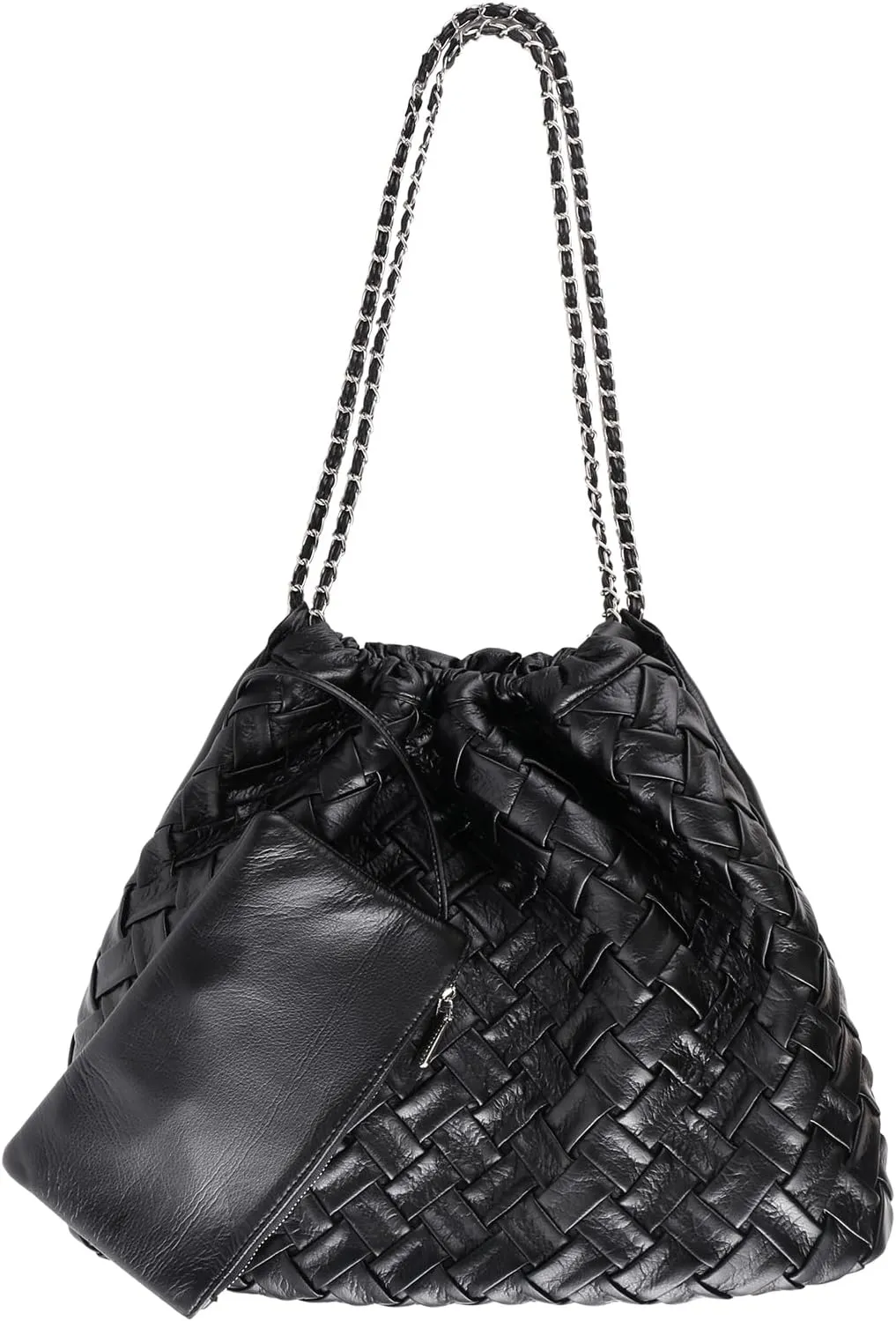 Woven Large Hobo Handbags Shoulder Bag For Women Tote Bag Soft Vegan Leather Hobo Bag With Purses Travel Hobo Bags