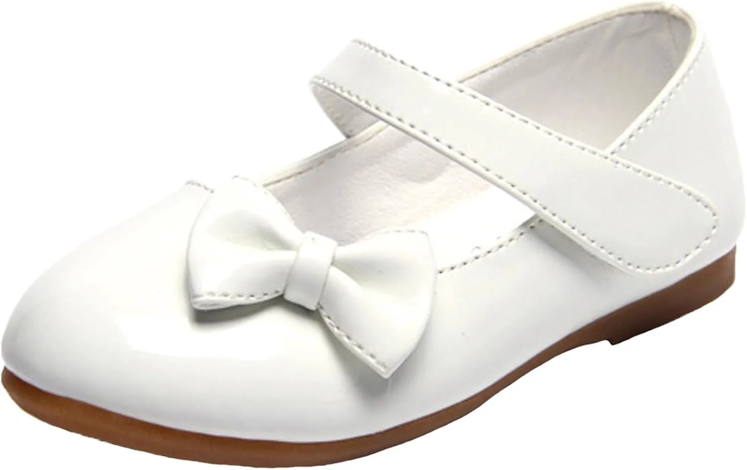 WUIWUIYU Flower Girls Princess Casual Mary Janes Ballet Flats Cute Bowknot Back to School Uniform Wedding Dress Shoes