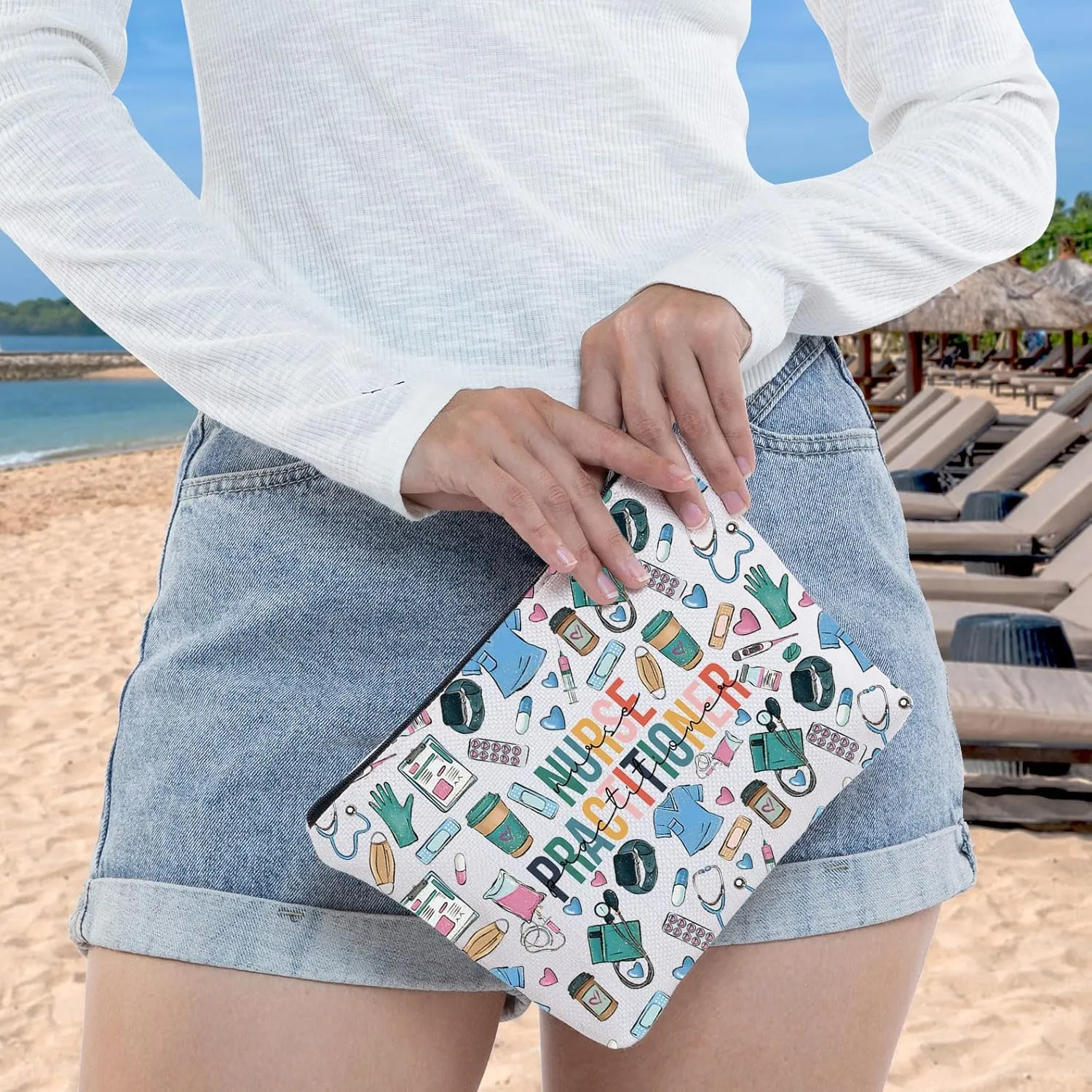 WZMPA Nurse Cosmetic Bag Graduation Makeup ZIP Pouch - NP Appreciation Gift
