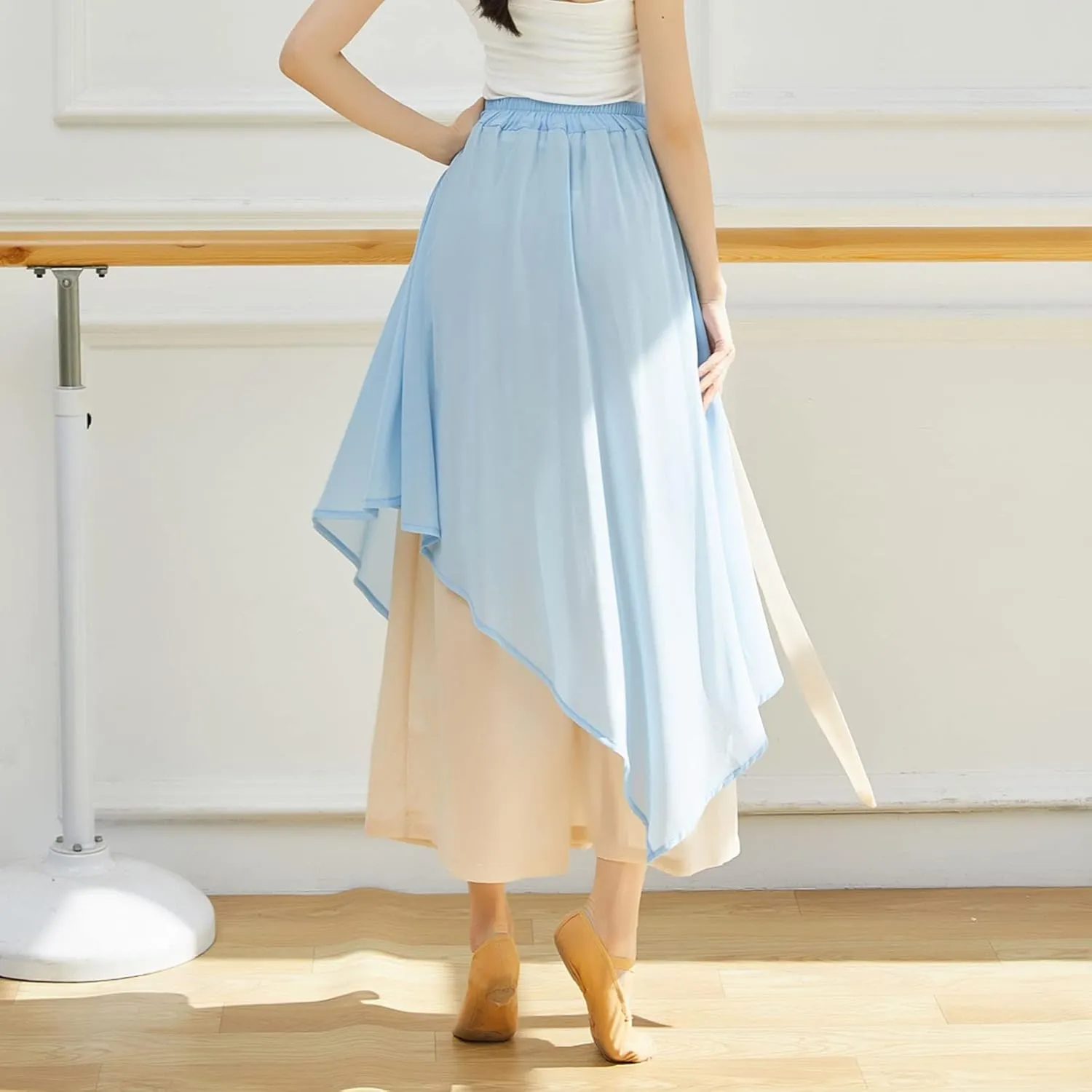 YOLAI Women Linen Palazzo Pants Flowy Boho Wide Leg High Waist Long Pants Casual Lounge Pant Trousers with Pockets