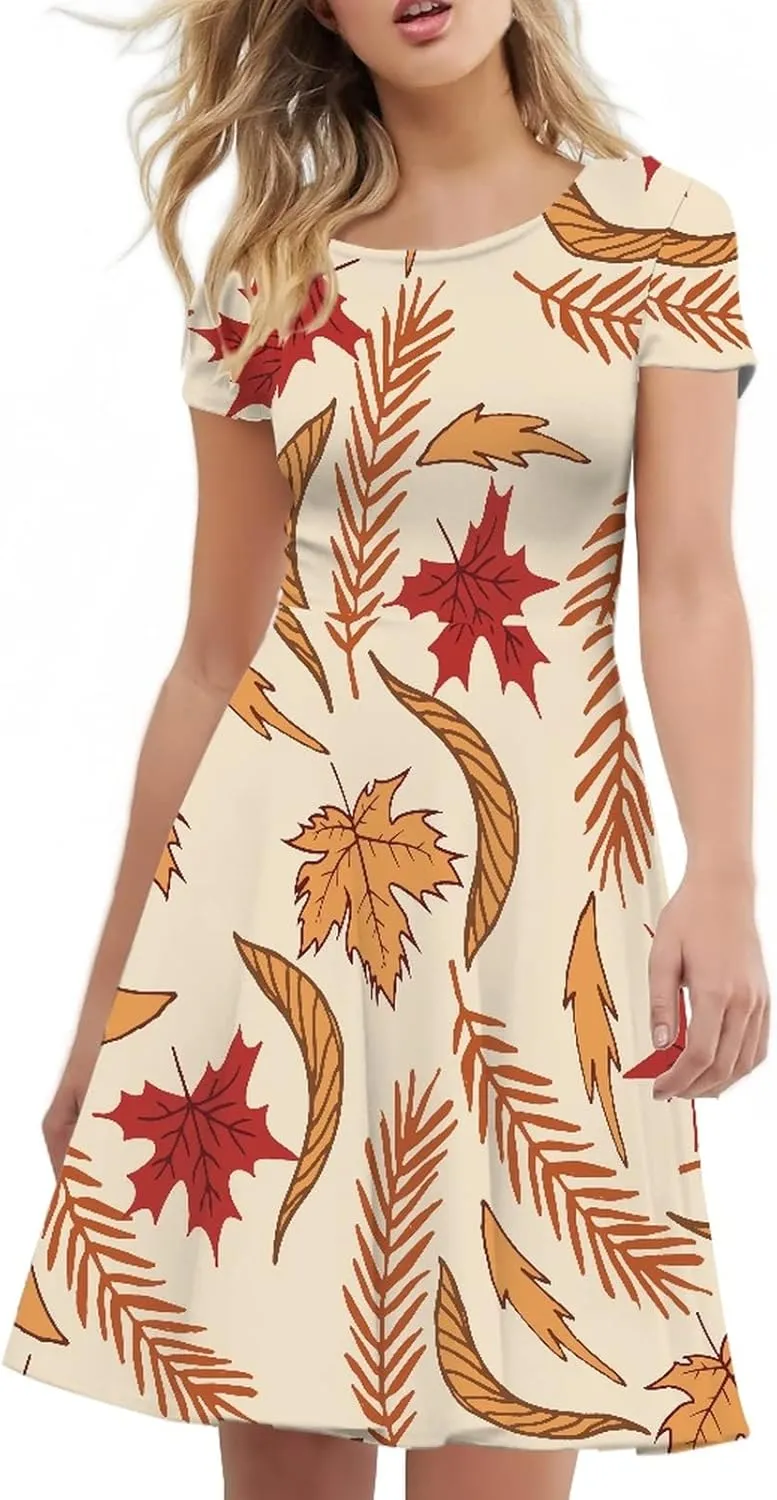 Youngerbaby Cool Maid Halloween Women Dress Summer Midi Dress Casual Swing Dresses Festival