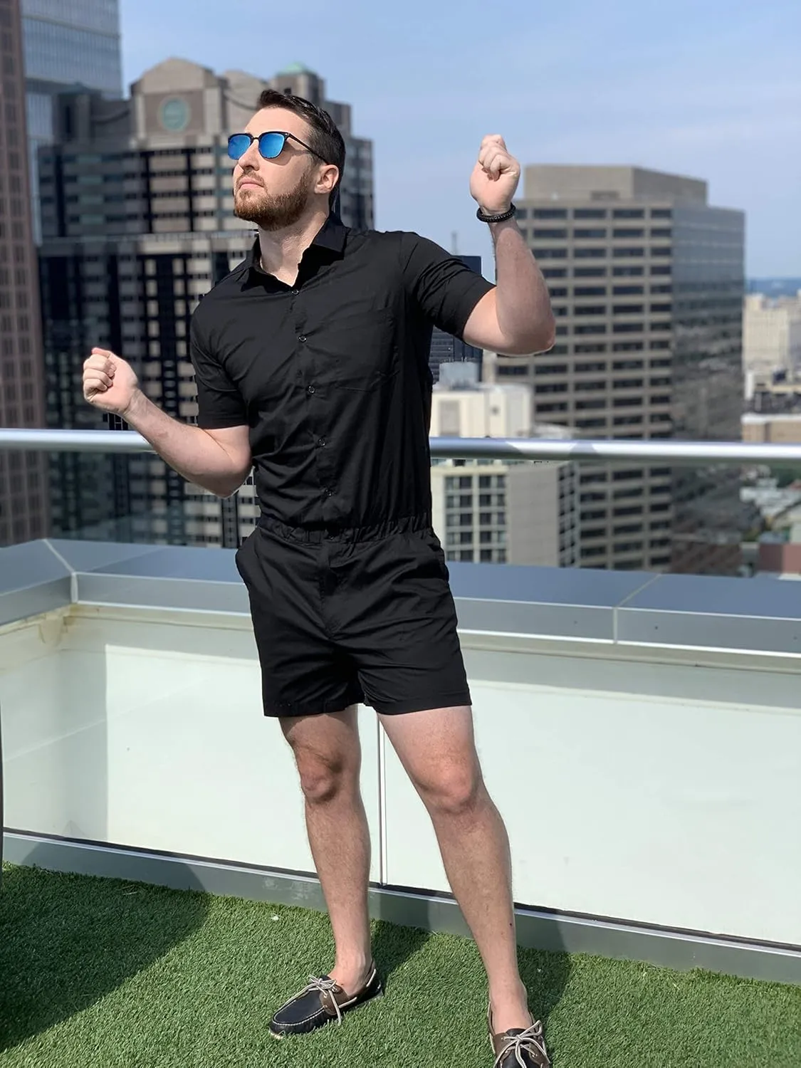 Zesties Male Rompers - Original Romper Jumpsuits for Men - Tropical Male Onesie Shorts - Men's Jumper Rompers