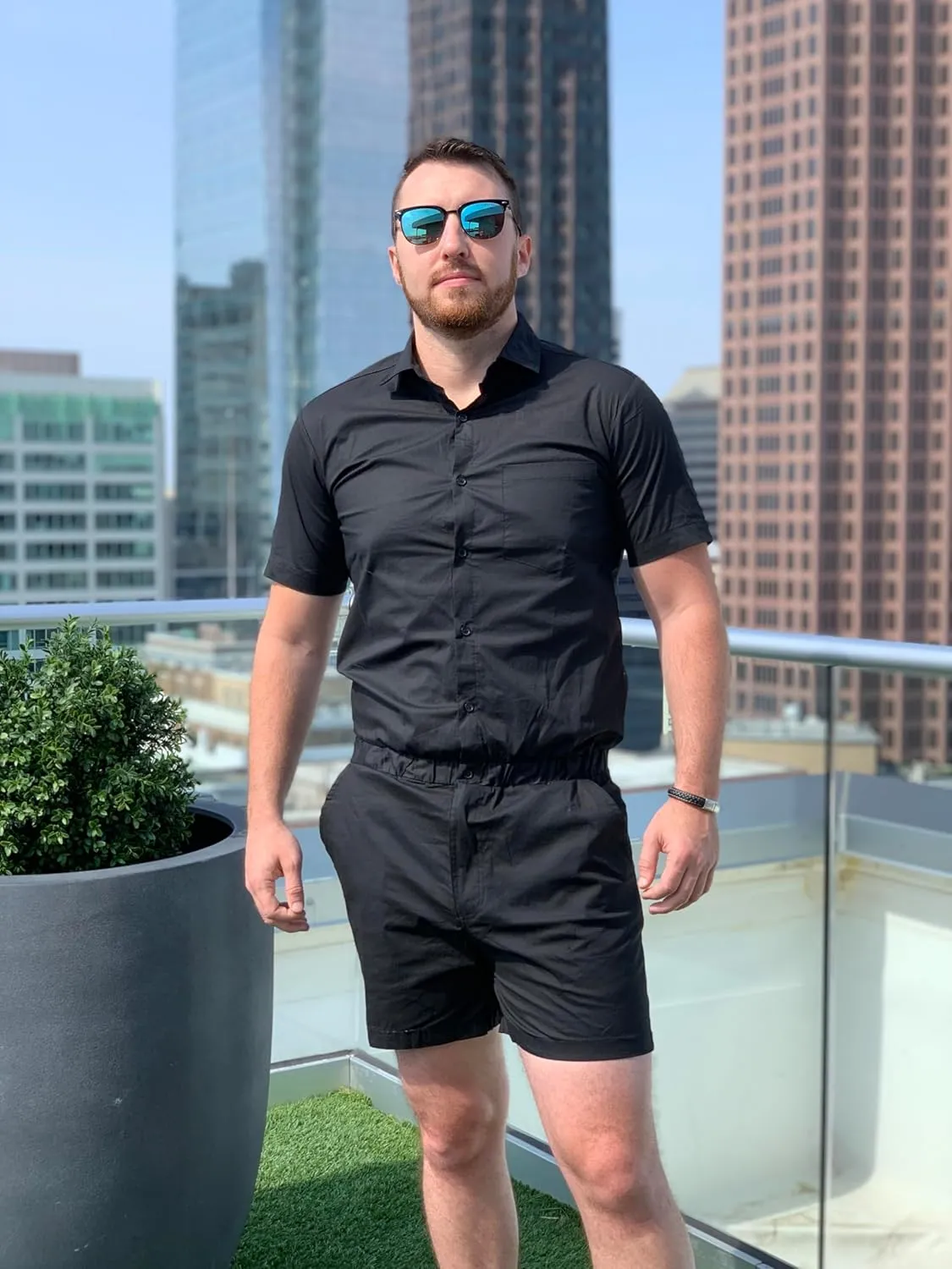 Zesties Male Rompers - Original Romper Jumpsuits for Men - Tropical Male Onesie Shorts - Men's Jumper Rompers