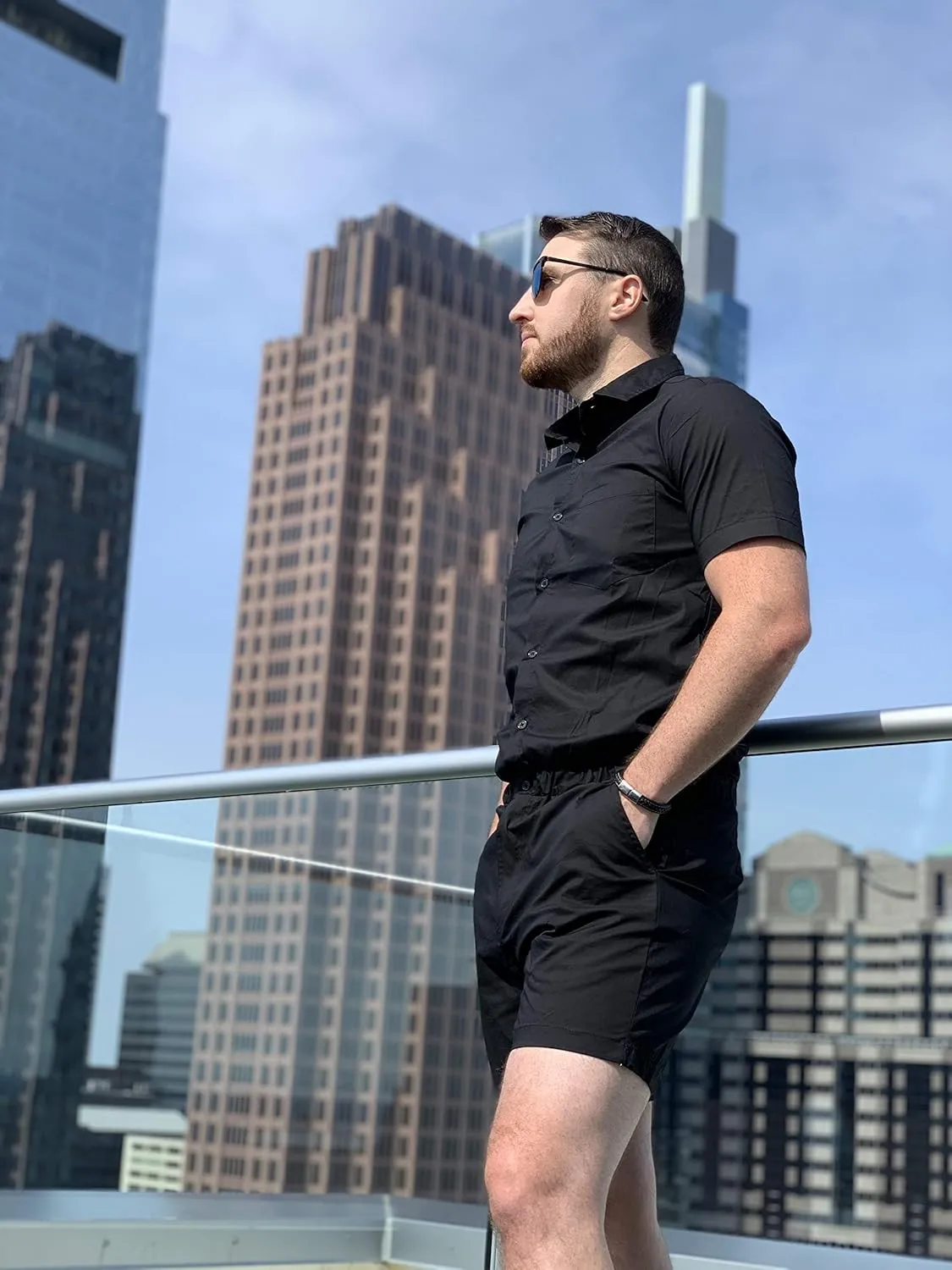Zesties Male Rompers - Original Romper Jumpsuits for Men - Tropical Male Onesie Shorts - Men's Jumper Rompers