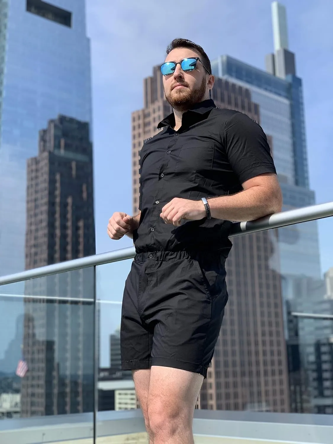 Zesties Male Rompers - Original Romper Jumpsuits for Men - Tropical Male Onesie Shorts - Men's Jumper Rompers
