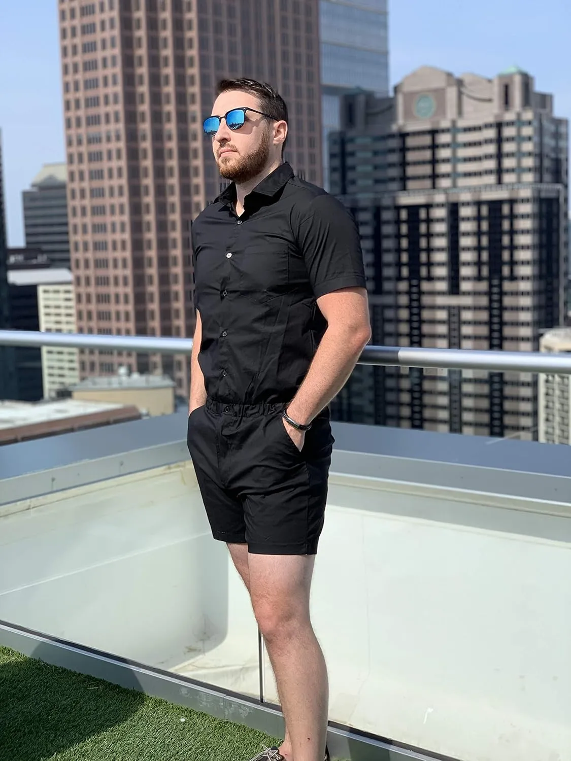Zesties Male Rompers - Original Romper Jumpsuits for Men - Tropical Male Onesie Shorts - Men's Jumper Rompers