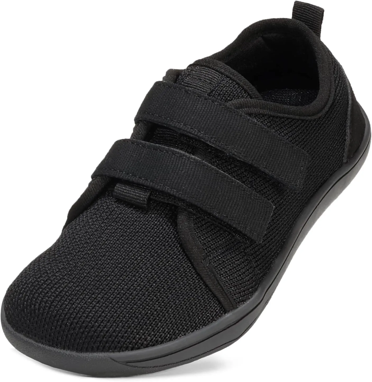 ZVC Wide Toe Box Kids/Toddler Barefoot Shoes Zero Drop Sole Sneakers Minimalist Footwear Little/Big Kids Black